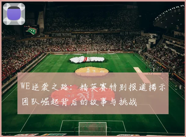 WE逆袭之路：精英赛特别报道揭示团队崛起背后的故事与挑战